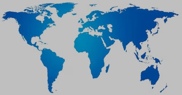 Mapa da presença internacional FINEAMIN em mais de 36 países