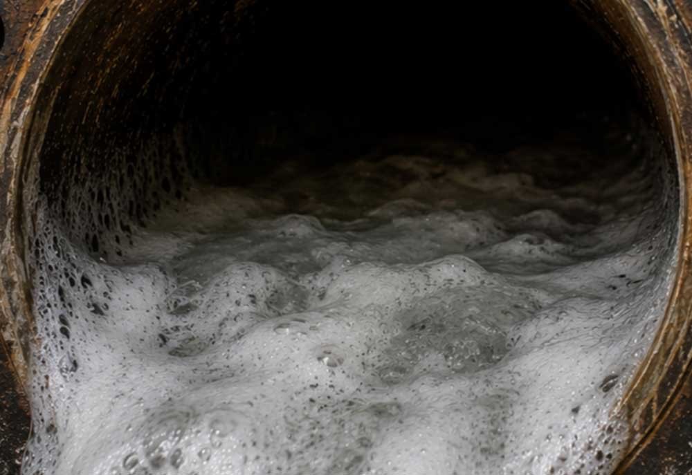Arraste de água e espuma em caldeira