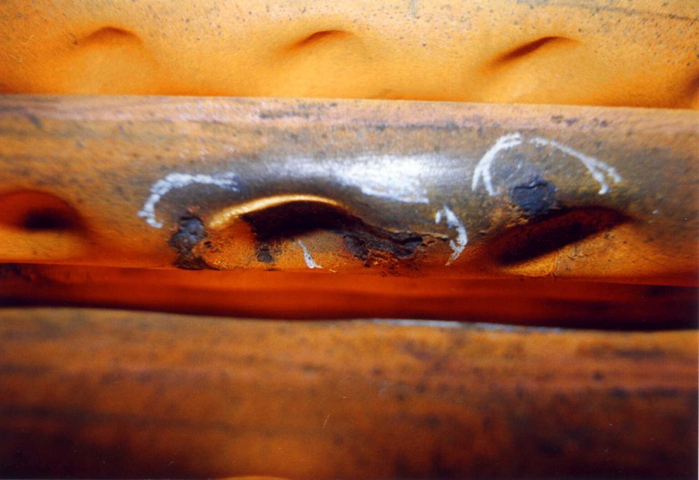 Interior de caldeira protegida contra corrosão